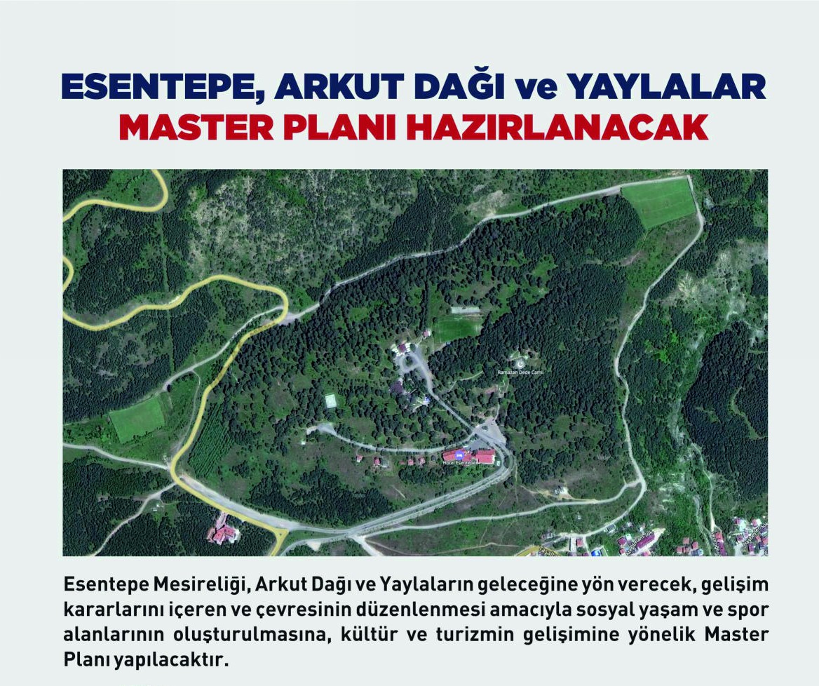 ESENTEPE, ARKUT DAI VE YAYLALAR MASTER PLANI HAZIRLANACAK