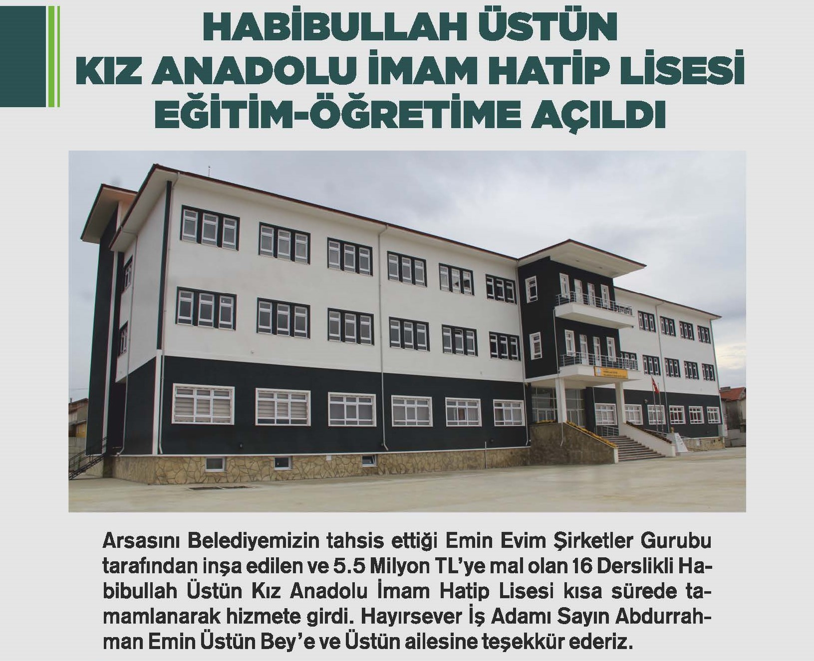 HABBULLAH STN KIZ ANADOLU MAM HATP LSES ETM-RETME AILDI